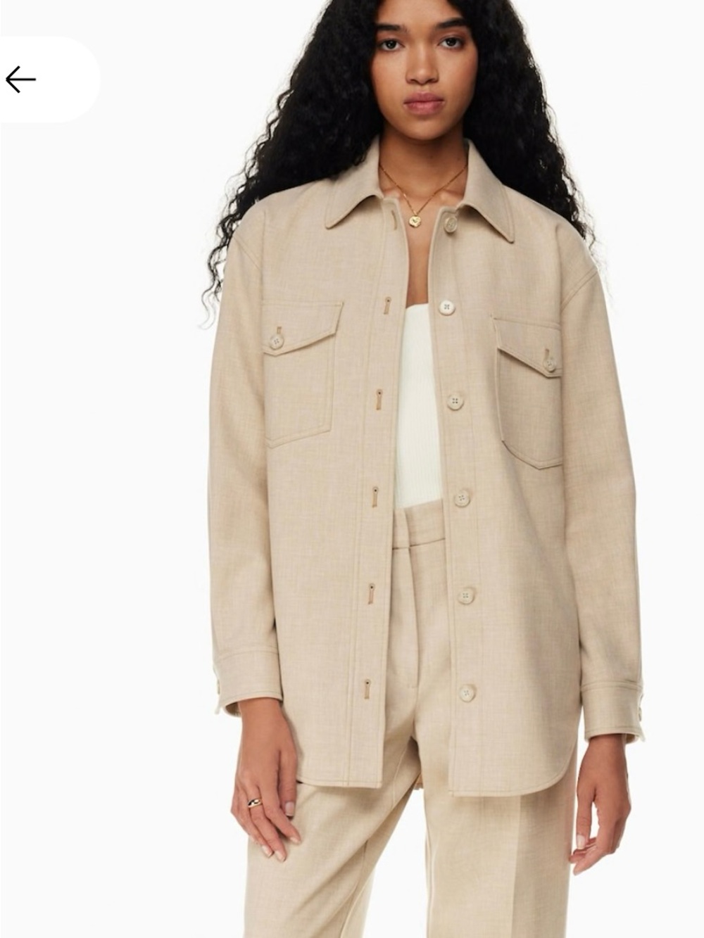 Aritzia Ganna Women's Beige Button-Front